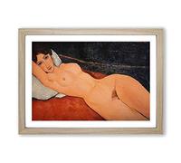 Amedeo Modigliani Nude Female on The Bed Framed Print | A2 Oak Framed Wall Art | Ready to Hang | Modern Nature Picture | Living Room Bedroom Lounge Office