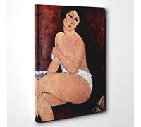 Amedeo Modigliani Seated Female Nude Canvas Print | Gallery Wrapped 30mm Frame Wall Art | 30x20 inches | Ready to Hang | Modern People Picture | Living Room Bedroom Lounge Office