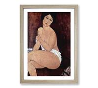 Amedeo Modigliani Seated Female Nude Framed Print | A2 Oak Framed Wall Art | Ready to Hang | Modern Nature Picture | Living Room Bedroom Lounge Office