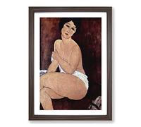 Amedeo Modigliani Seated Female Nude Framed Print | A2 Walnut Framed Wall Art | Ready to Hang | Modern Nature Picture | Living Room Bedroom Lounge Office