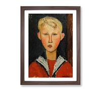 Amedeo Modigliani The Blue Eyed Boy Classic Painting Framed Print | A2 Walnut Framed Wall Art | Ready to Hang | Classic Historical Picture | Living Room Bedroom Lounge Office