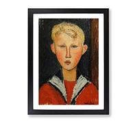 Amedeo Modigliani The Blue Eyed Boy Classic Painting Framed Print | A4 Black Framed Wall Art | Ready to Hang | Classic Historical Picture | Living Room Bedroom Lounge Office