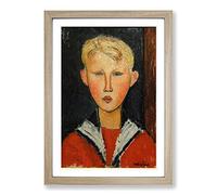 Amedeo Modigliani The Blue Eyed Boy Framed Print | A2 Oak Framed Wall Art | Ready to Hang | Modern Nature Picture | Living Room Bedroom Lounge Office