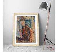 Amedeo Modigliani's Reverie Stunning Framed Wall Art Print Picture - A4 - Light Oak Frame