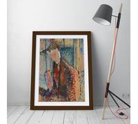 Amedeo Modigliani's Reverie Stunning Framed Wall Art Print Picture - A4 - Walnut Frame
