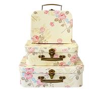 Amedoo Paperboard Suitcases(Set of 3), Gift Boxes With Lids For Presents, Photo Storage, Dolls, Perfect for Home Decoration, Baby Shower Wedding, Birthday, Christmas and New Year Decor(Yellow Flowers)