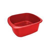 Amee Houseware 11L Rectangular Dishwashing Bowl - Durable Plastic Dishwashing Basin for Kitchen Sink - Sink-Friendly & Easy to Clean Bowl for Dishes, Fruit & More (Red, Pack of 3)