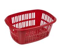 Amee Houseware 40L Rectangular Laundry Basket - Durable Plastic Washing Basket with Handles - Multi-Purpose Home Storage Box For Laundry & More (Red)