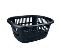 Amee Houseware 40L Rectangular Laundry Basket - Durable Plastic Washing Basket with Handles - Multi-Purpose Home Storage Box For Laundry & More (Graphite)