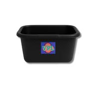 Amee Houseware 5.7L Square Washing Up Bowl - Compact Sink Basin with Moulded Handles - 4 Assorted Colours - Durable Plastic Bowl - Kitchen, Laundry, Travel Use - 10cm x 21cm x 29cm (Black, Pack of 2)