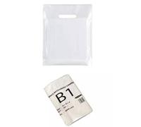 Amee Houseware B1 White Plastic Carrier Bags with Patch Handles - Strong & Durable, Plain with No Logos - Ideal for Home Use, Retail, Gifting, Takeaways & Packaging - 10" x 12" (Pack of 100)