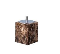 AMEEDA Bathroom Accessories Set Brown Natural Marble Bathroom Accessories Luxury Marble Soap Dispenser Toothbrush Holder Soap Dish Tray Set for Bathroom(Silver-Toothpick box)