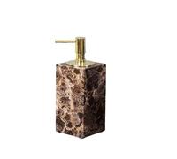 AMEEDA Bathroom Accessories Set Brown Natural Marble Bathroom Accessories Luxury Marble Soap Dispenser Toothbrush Holder Soap Dish Tray Set for Bathroom(Gold-Bottle)