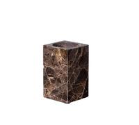 AMEEDA Bathroom Accessories Set Brown Natural Marble Bathroom Accessories Luxury Marble Soap Dispenser Toothbrush Holder Soap Dish Tray Set for Bathroom(Teacup-Square)