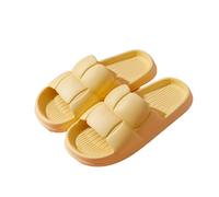 AMEEDA Cloud Sliders Summer Women Beach Slippers Thick Platform Eva Home Flip Flops Ladies Soft Sole Cloud Sandal Light(Yellow,42-43)