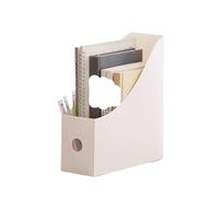 AMEEDA File Holder 2PC Office Document File Storage Box Folding Desktop Organizer Multifunction Books Pencil Sundries Storage Box Office Supplies(White)