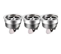 AMEEDA Shower Floor Drain Backflow 1-3pcs Bathroom Floor Strainer Bath Basin Drain Filter Gravity Flip Cover Stainless Steel Floor Drain Double Core Anti-clogging(3pcs)