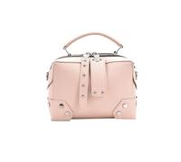 AMEEDA Studded Bag Women's PU Rivet Shoulder Bag Multi Functional Crossbody Handheld Boxed Makeup Solid Color Small Square(Pink)