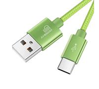ameego 10ft Nylon Braided USB C 3.1 Sync & Fast Charging Cable for Samsung, HTC, Nokia, Sony, Nintendo Switch, and More Device with Type C Reversible Connection - Green