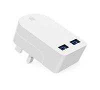 Ameego 2-Port USB Mains Charger - 3.1A/3100mAh High Speed Compact Folding Dual Plug Adapter for Android Tablet, iPhone 5-8, Samsung S5 S6 TAB, Huawei & Other Mobile Phones and Devices (White)