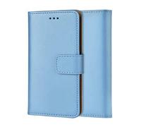 ameego Genuine Leather Bookcase for iPhone 11 Premium authentic Genuine Leather Wallet case with Magnetic, Kickstand, Cash & Card Slots Stockproof Slim Flip bookcase cover 6.1" (Blue)