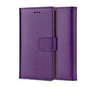 ameego Genuine Leather Bookcase for iPhone 11 Premium authentic Genuine Leather Wallet case with Magnetic, Kickstand, Cash & Card Slots Stockproof Slim Flip bookcase cover 6.1" (Purple)