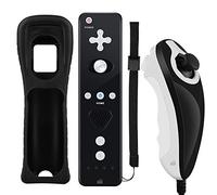 ameego GN-009RNB Unique design Wireless Remote controller & Nunchuck Controller with Silicon Case and Wrist Strap for Wii & Wii U & Mini Wii (Design-B Black)