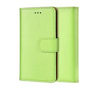 ameego MK-209 Premium Genuine iPhone 7/8R/SE2/SE3 eal Leather Flip Wallet Magnetic Kickstand Slim Book Case with Card Slot (Green)