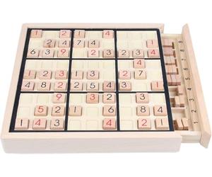 Ameego Wooden Digital Sudoku Board Game with Drawer Kids Logical Developmental Intelligence Math Brain Teaser Desktop Toy