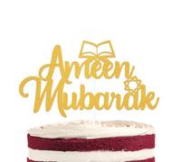 Ameen Mubarak Cake Topper - Ramadan Mubarak Decor, Gold Ameen Decor - Ameen Party Decorations, Muslim Islam Decorations for Eid ul-Fitr