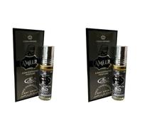 Ameer Concentrated Perfume Oil Combo Pack of 2 - 6ml Each | Alcohol-Free Roll-On Attar | Royal Oud-Inspired Fragrance for Men | Long Lasting & Bold Scent