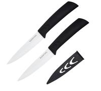 Amefa 2 Piece Ceramic Utility Knife Set - Ultra Sharp Ceramic Kitchen Knives with Protective Sheaths - Lightweight Rust-Resistant Fruit, Vegetable & Food Prep Knives
