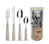 Amefa 2260LIT000C40 Paille 24 Piece Cutlery Set, Stainless Steel Polypropylene 18/0, Taupe
