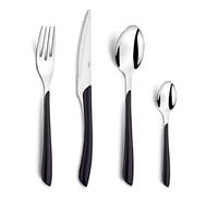 Amefa Eclat Black 24pc 18/0 Cutlery Set in Silver | Size: 24 Pack Amefa Silver 24 Pack