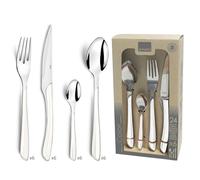 Amefa ECLAT White 24-Piece Cutlery Set for 6 | Stainless Steel Flatware with ABS Handles | Modern Tableware Set | Dishwasher Safe