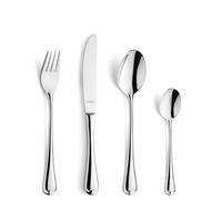 Amefa Elegance 24 Piece Cutlery Set for 6, Premium 18/10 Stainless Steel Tableware, Mirror Polished Silver Finish, Dishwasher Safe Modern Cutlery Set with Gift Box