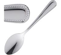 Amefa Bead Teaspoon Pack of 12: Mirror Finished 18/10 Stainless Steel, Beaded Bo