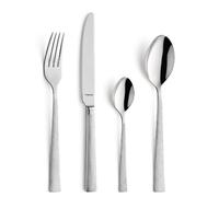 Amefa Jewel 24 Piece Cutlery Set for 6 People - Premium 18/10 Stainless Steel Flatware - High Gloss Diamond Pattern Finish - Gift Boxed - Dishwasher Safe