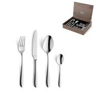 Amefa Oxford 24-Piece Cutlery Set - 18/10 Stainless Steel Flatware Set - Premium Mirror Polish - Includes Wooden Storage Cabinet - Elegant Knife Fork Spoon Set for 6 People