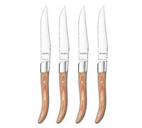 Amefa Royal Steak Knife Set Natural Wooden Handles in Gift Box, Set of 4