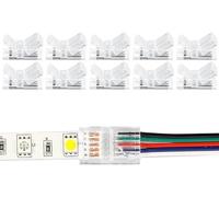 Amefil 10mm 5pin led with Connector 10pcs RGB Lights Waterproof Adapter 22 awg with Connector 5050 rgbw rgbww Lights Seamless Track 5v 12v 24v