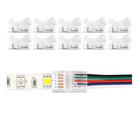 Amefil 12mm 5pin led with Connector 10pcs RGB Lights Waterproof Adapter 22 awg with Connector 5050 rgbw rgbww Lights Seamless Track 5v 12v 24v