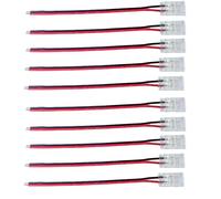 Amefil 2-pin 5mm 10CS COB LED Connector, with Seamless Connector and Double Extension Cable Strip to Cable Connector