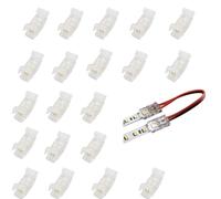 Amefil 2 Pin 5mm LED Strip Light COB Connector20PCS Wireless Clip DIY to Wire No Solder Adapter Terminal Extension Connection For Monochrome LED Strip Light 12V 24V
