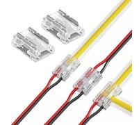Amefil 2-pin 5mm Strip Light Connector with 20 Packets of COB LED Strip Light Ribbon for Strip Wire soldered Connector