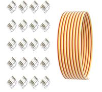 Amefil 3-pin 10mm/0.39 inch gapless solder free connector 20PCSLED strip to wire connector+16.5FT cable 3-pin COB LED strip connector kit