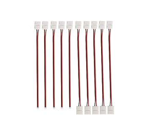 Amefil 5 x 2P Cable Connector A, 5 x 2 Pin Connector LED Strip Extension Jumper for 10 mm Wide SMD 5050 5630 Monochrom LED Strip