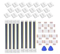 Amefil 6Pin 12mm SMD LED Connector kit,Solderless Gapless Connector, L/T Splitter Right Angle Corner,Strip to Strip Jumper Wires for RGBWW RGBCCCT Strip Lights (6pin 12mm SMD)