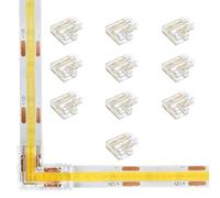 Amefil Transparent 3-pin 10mm RGB COB LED Strip Connector with no Gap or Solder, L-Shaped Connector 10pcs
