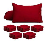 AMEHA 10 Pack Pillowcases - Super Soft Brushed Microfiber Standard Queen Size Red Pillow Cases | Hotel Quality Pillow Covers, (50 X 75 cm)